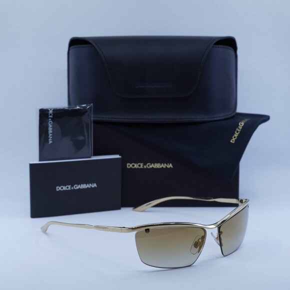 🕶️ New Dolce & Gabbana DG2307 02/6E Sunglasses - Gold Frame, Brown Lenses - Picture 9 of 9